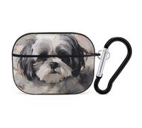Shih Tzu Case Cover with Keychain Shockproof Hard Shell Protective Case for 2nd/1st Generation Case for Women Men Bluetooth Earbuds Case
