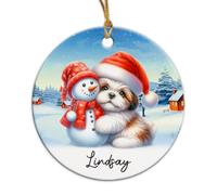 Shih Tzu Christmas Decorations Funny Xmas Hanging Ornament Beautiful Christmas Tree Hanging Ornament For Office Party Holiday