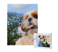 Shih Tzu Close-up,500 Pieces Wooden Jigsaw Family Game Jigsaw Puzzles for Adults Teens