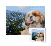 Shih Tzu Close-up,500 Pieces Wooden Jigsaw Family Game Jigsaw Puzzles for Adults Teens Home Decor