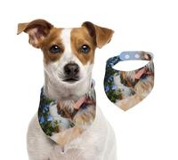 Shih Tzu Close-Up,Dog Bandanas Cotton Pet Scarf Adjustable Bibs for Pet,L