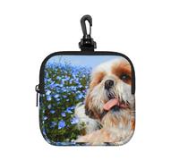 Shih Tzu Close-up, Square Zipper Storage Bag, Neoprene Coin Purse, Small Wallets, Change Pouch, Change Purse