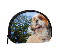 Shih Tzu Close-upSmall Makeup Sanitary Napkin Storage Bag,Women's Cosmetic Coin Purse