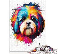 Shih Tzu Colorful Jigsaw Puzzles Puzzle for Adults Kids. 1000 Pieces Whimsical Challenge Toy Educational Games Home Decoration for Adults& Kids Age 14 Years Up 1000pcs (75x50cm)