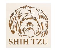 Shih Tzu Dog 5.5x5.5 inch Stencil for DIY Projects and Crafts Airbrush Painting Drawing and More Reusable Stencil STENCILAIR, White