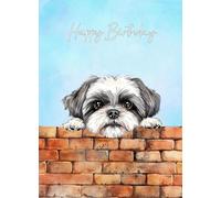 Shih Tzu Dog Art Birthday Card (Design 2)