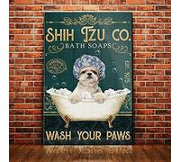 Shih Tzu Dog Bath Soap Company Shih Tzu Dog Gift For Dog Lovers Poster For Home Cafe Bar Garage Metal Sign 8X12 Inches