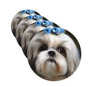 Shih Tzu Dog Car Air Freshener Cards Set of 4 Pieces Long Lasting Hanging Scented Cards Auto Aromatherapy Tablets Personalized Car Fresheners Gifts for Men Women - Lavender Scent