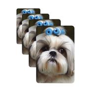 Shih Tzu Dog Car Air Freshener Cards Set of 4 Pieces Long Lasting Hanging Scented Cards Auto Aromatherapy Tablets Personalized Car Fresheners Gifts for Men Women - Lavender Scent