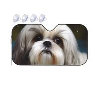 Shih Tzu Dog Car Windshield Sun Shade Foldable Reflector Sunshade for Car Front Window and Interior Sun Protection, Universal Auto Sun Blocker Visor Protector Medium