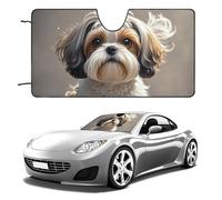 Shih Tzu Dog Car Windshield Sun Shade Keep Car Interior Cool 55"x30" Folding Front Window Sun Shade, Heat Shield for SUV, Truck, Blocks UV