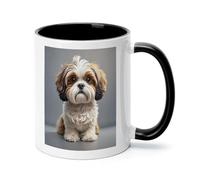 Shih Tzu Dog Ceramic Coffee Mug with Handle 11 Ounces, Porcelain Mug Coffee Cup Tea Mug Water Cup Ideal for Coffee,Tea,Latte,Cappuccino,Microwave & Dishwasher Safe Unique Gift Cup