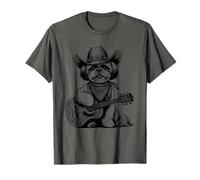 Shih Tzu Dog Cowboy Guitar Musician Country Music Western T-Shirt