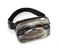 Shih Tzu Dog Fanny Pack Belt Bag with Adjustable Strap Fashion Waist Bag for Outdoor Sports Hiking, white, 20x13cm, Full Printed Waist Bag