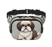 Shih Tzu Dog Fanny Pack For Women Waterproof Adjustable Belt Bags Waist Pack Fashion Casual Crossbody Bags Bum Bag For Running Workout Hiking Traveling, Black, One Size
