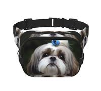 Shih Tzu Dog Fanny Pack For Women Waterproof Adjustable Belt Bags Waist Pack Fashion Casual Crossbody Bags Bum Bag For Running Workout Hiking Traveling, Black, One Size