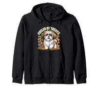 Shih Tzu Dog Funny Kawaii Pet Lover Fueled By Treats Zip Hoodie