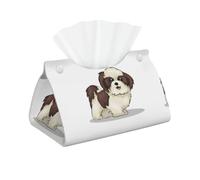 Shih Tzu Dog High-grade Elegant Faux Leather Throw Cover