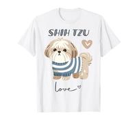 Shih Tzu Dog Mom Minimalist Pup Puppy in Sweater T-Shirt