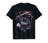 Shih Tzu Dog Owner Samurai Graphic Japanese Motif Flower T-Shirt