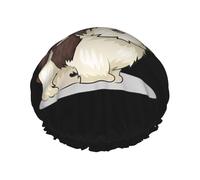 Shih Tzu Dog Print Shower Cap – Reusable Hair Cap with Double Layer Protection, Breathable & Durable Bath Hat for Travel