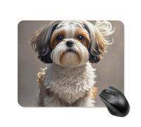 Shih Tzu Dog Square Mouse Pad Portable Computer Mousepad with Non-Slip Rubber Base 20 * 25cm Ultra-Thin Gaming Mouse Mat for Computer Laptop Office Desk Accessories
