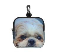 Shih Tzu Dog, Square Zipper Storage Bag, Neoprene Coin Purse, Small Wallets, Change Pouch, Change Purse
