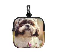 Shih Tzu Dog, Square Zipper Storage Bag, Neoprene Coin Purse, Small Wallets, Change Pouch, Change Purse