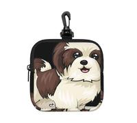 Shih Tzu Dog, Square Zipper Storage Bag, Neoprene Coin Purse, Small Wallets, Change Pouch, Change Purse