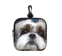 Shih Tzu Dog, Square Zipper Storage Bag, Neoprene Coin Purse, Small Wallets, Change Pouch, Change Purse