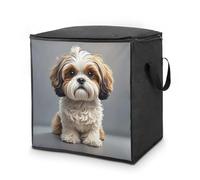Shih Tzu Dog Storage Bag Quilt Storage Bag with Sturdy Zippered Fashion Breathable Closet Organizer Storage Boxes with Carry Handles for Blanket Pillow Bedding