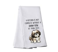 Shih Tzu Dog Tea Towel A Kitchen is Not Complete Without A Shih Tzu Kitchen Towel Shih Tzu Dog Lover Gift (A SHIH TZU AT -T)