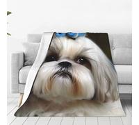 Shih Tzu Dog Throw Blanket for All Seasons Super Soft Micro Fleece Blanket Lightweight Blanket Blanket for Bed Couch Living Room