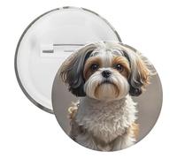 Shih Tzu Dog Tinplate Badge Personalized Round Brooch Large Craft Button Suitable for Teachers, Nurses, Doctors, Staff, Party Gift Accessories, 5PCS, Plastic, plastics