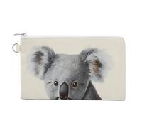Shih Tzu Dog Wallet for Men Women Canvas Coin Purse Zippered Change Holder with Secure Closure, Koala and Butterfly, One size