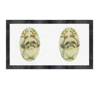 'Shih Tzu Dog Wearing Reindeer Antlers' Pet Feeding Mat (PM00027520)