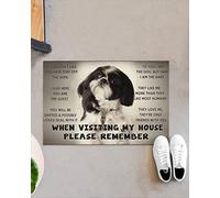 Shih Tzu Dog When Visiting My House Please Remember Door Mats Heavy Duty Barrier Mat Washable Bathroom Rug For Bathroom Entrance Patios 40X60 Cm