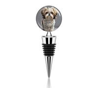 Shih Tzu Dog Wine Bottle Stoppers Leak Proof Wine Stoppers for Wine Bottle Stopper with Zinc Alloy Reusable Wine Corks Suitable For Home Hotel Club Bar Venues