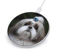 Shih Tzu Dog Wireless Charger, Fast Charging Pad | Anti-Slip Qi Certified Wireless Charging Pad for All Phones with Wireless Charging Function for Home Office Travel