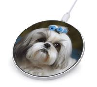 Shih Tzu Dog Wireless Charger, Fast Charging Pad | Anti-Slip Qi Certified Wireless Charging Pad for All Phones with Wireless Charging Function for Home Office Travel