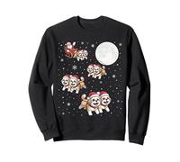 Shih Tzu Dog Xmas Pajama Matching Santa Claus Riding Sweatshirt