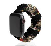 Shih Tzu Dogs Christmas Soft Elastic Scrunchie Watch Strap Compatible with IWatch Series 6 5 4 3 2 1 Printed Wristbands Bands