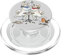 Shih Tzu Dogs Dancing in Love with Cups of Coffee in the Morning PopSockets PopGrip for MagSafe