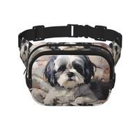Shih Tzu Fanny Pack For Women Waterproof Adjustable Belt Bags Waist Pack Fashion Casual Crossbody Bags Bum Bag For Running Workout Hiking Traveling, Black, One Size