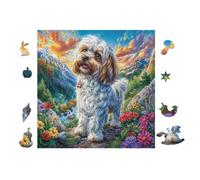 Shih Tzu Flower Garden 100 Piece Complete Jigsaw Puzzle Set Teens Beginners Educational Challenge Puzzle Fans Group Play Anniversary Creativity & Gift Giving 28x28cm