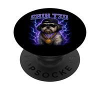 Shih Tzu Gangster - Funny Dog Weird Trashy Meme PopSockets Adhesive PopGrip