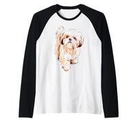 Shih Tzu Graphic Design Raglan Baseball Tee