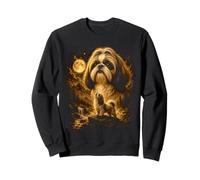 Shih Tzu Howling To The Moon Wilderness Mountain Scene Sweatshirt