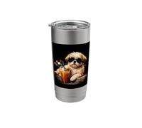 Shih Tzu Iced Coffee Late Night Chill Dog Lover Apparel Stainless Steel Insulated Tumbler
