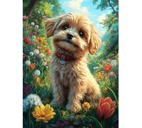 Shih Tzu in A Flower Meadow 1000-piece Jigsaw Puzzle Bundle Wildlife Pet Family Puzzle Lovers Brain Training Mindful Activity Spring Recycled Cardboard 1000 PCS